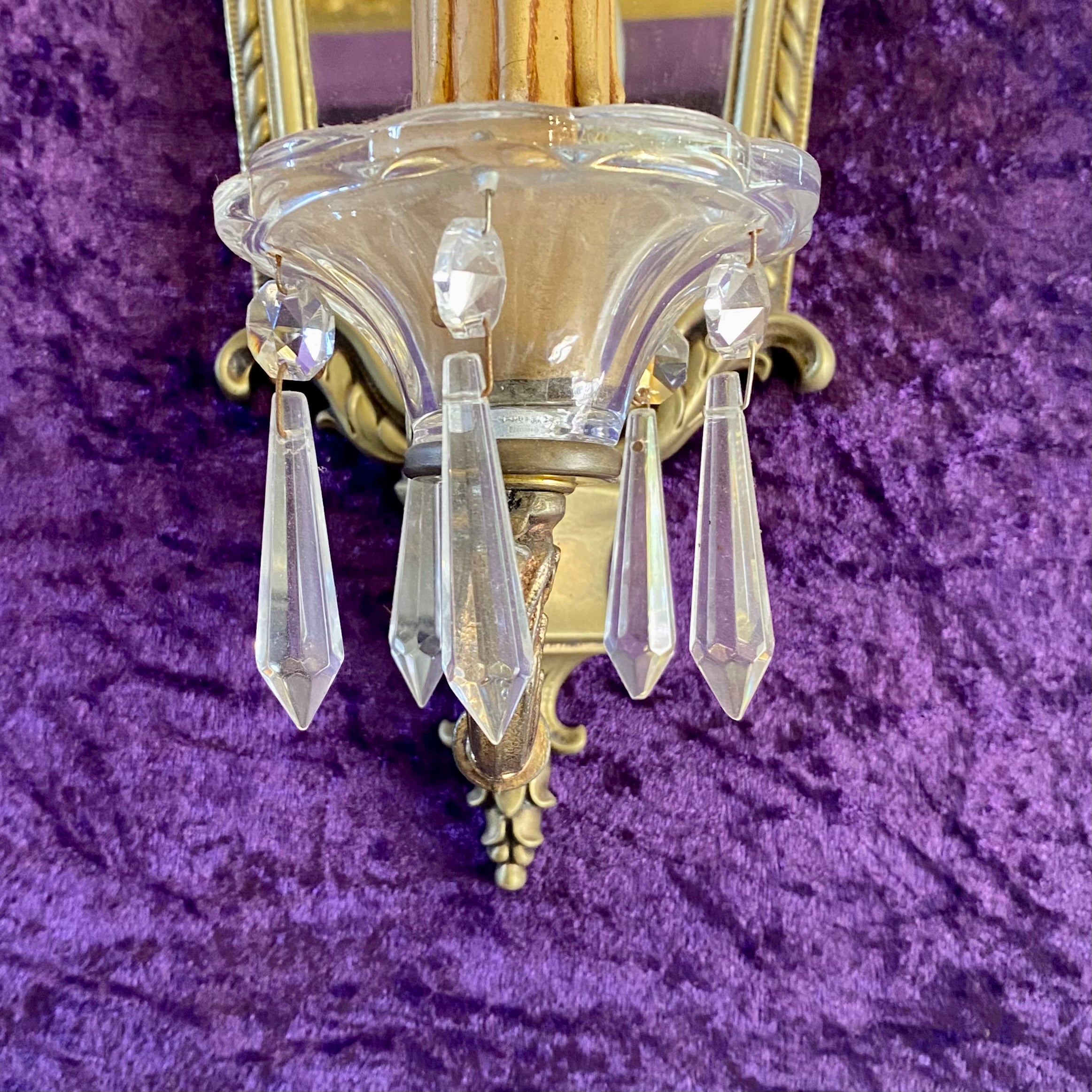 Antique Brass Mirrored Wall Sconce