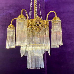 Elegant Brass Empire Style Chandelier - SOLD