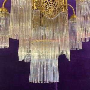 Elegant Brass Empire Style Chandelier - SOLD