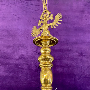 A Large Polished Brass Flemish Chandelier