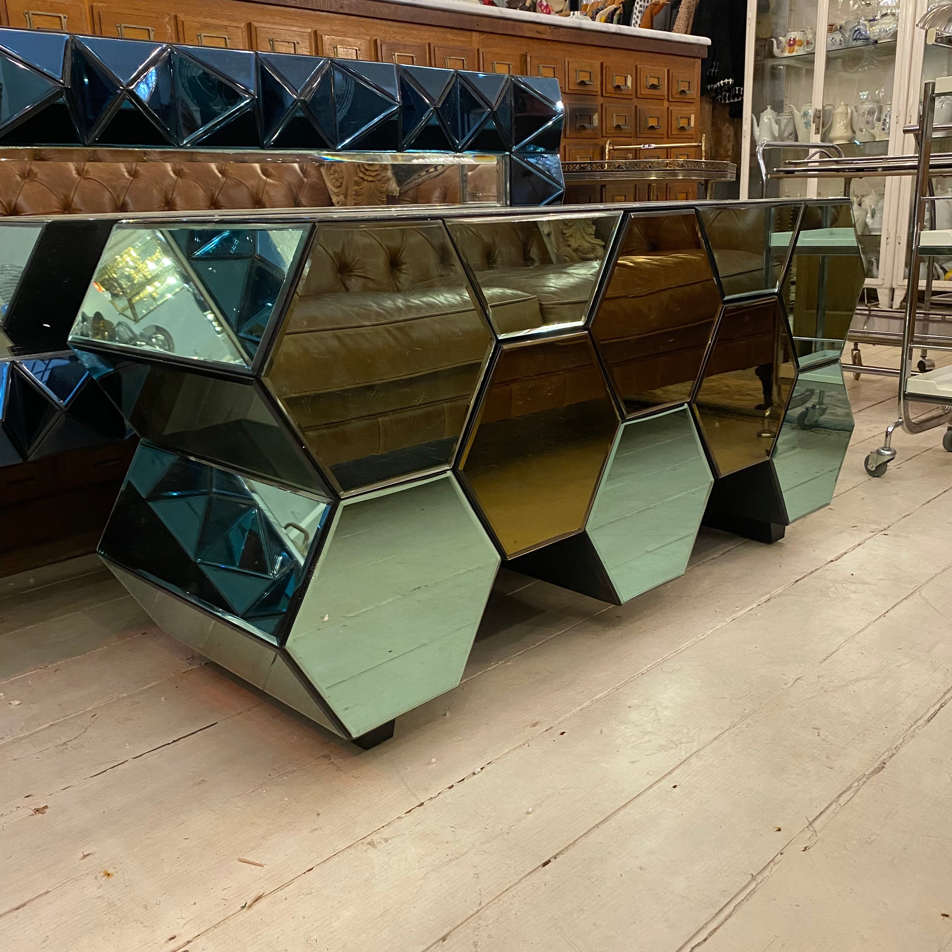 Contemporary Mirrored Console