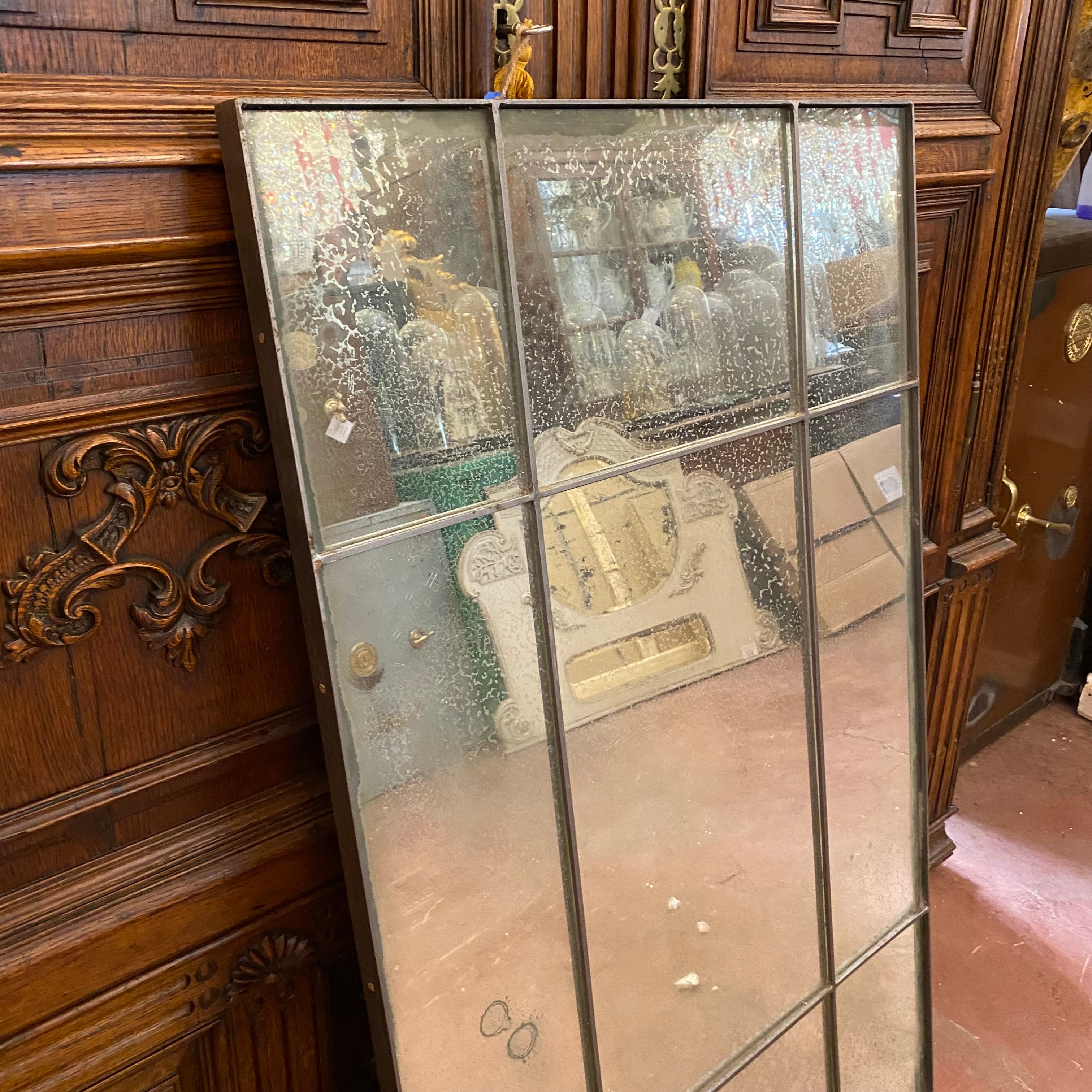 Aged Venetian Panel Mirror