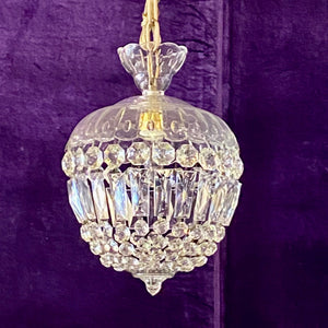 Antique Glass and Crystal Pendant