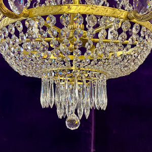 1930's Italian Gilt Metal and Crystal Neoclassical Chandelier - SOLD