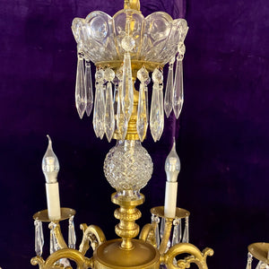 Antique French Chandelier with Delicate Glass Neck