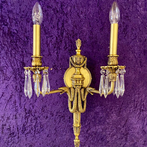 Polished Brass Wall Sconce with Serpent Details