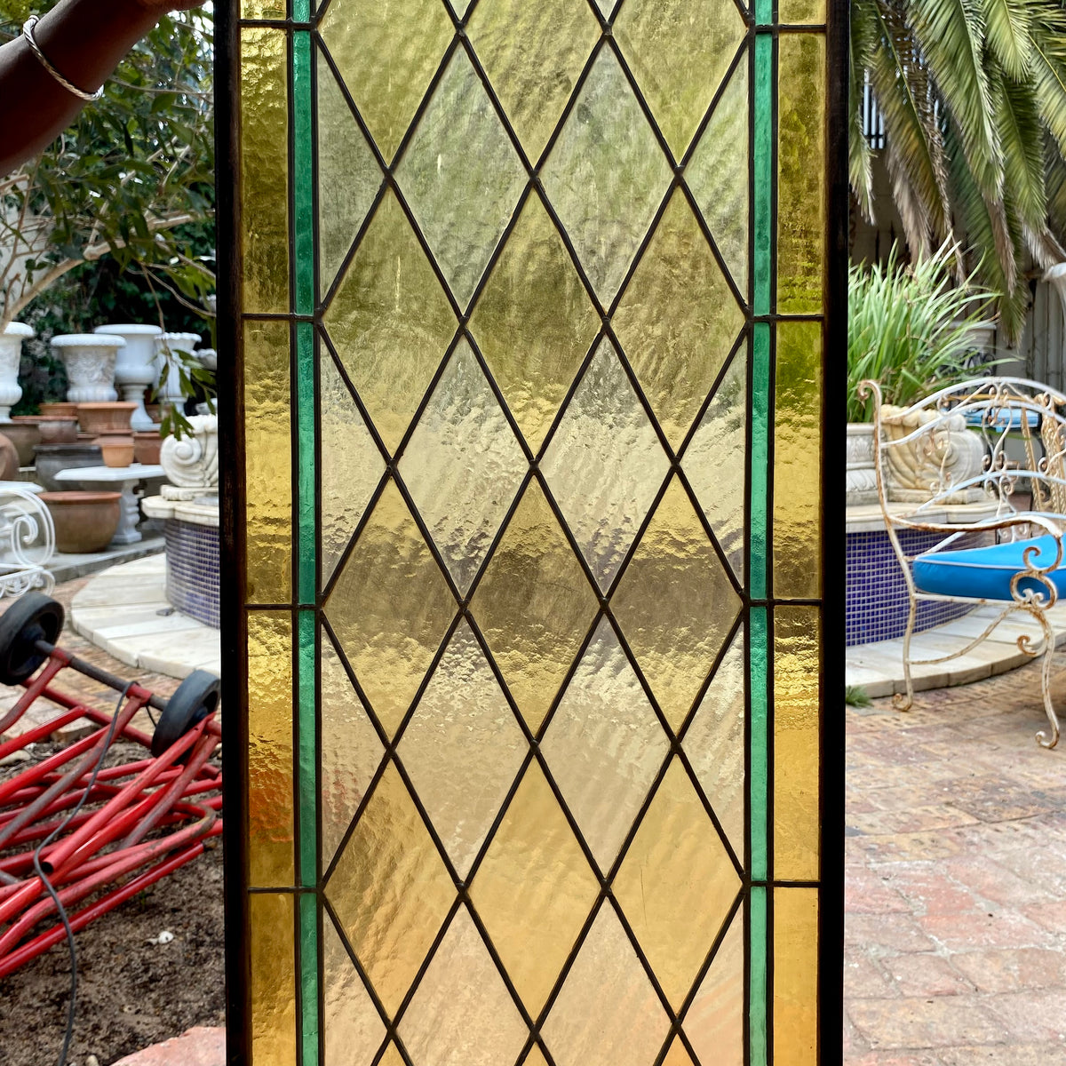 Single Stained Glass Panel – Delos Antiques