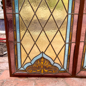 Set of Four Stained Glass Panels