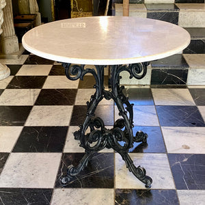 Cast Aluminium Table Base with Marble Top