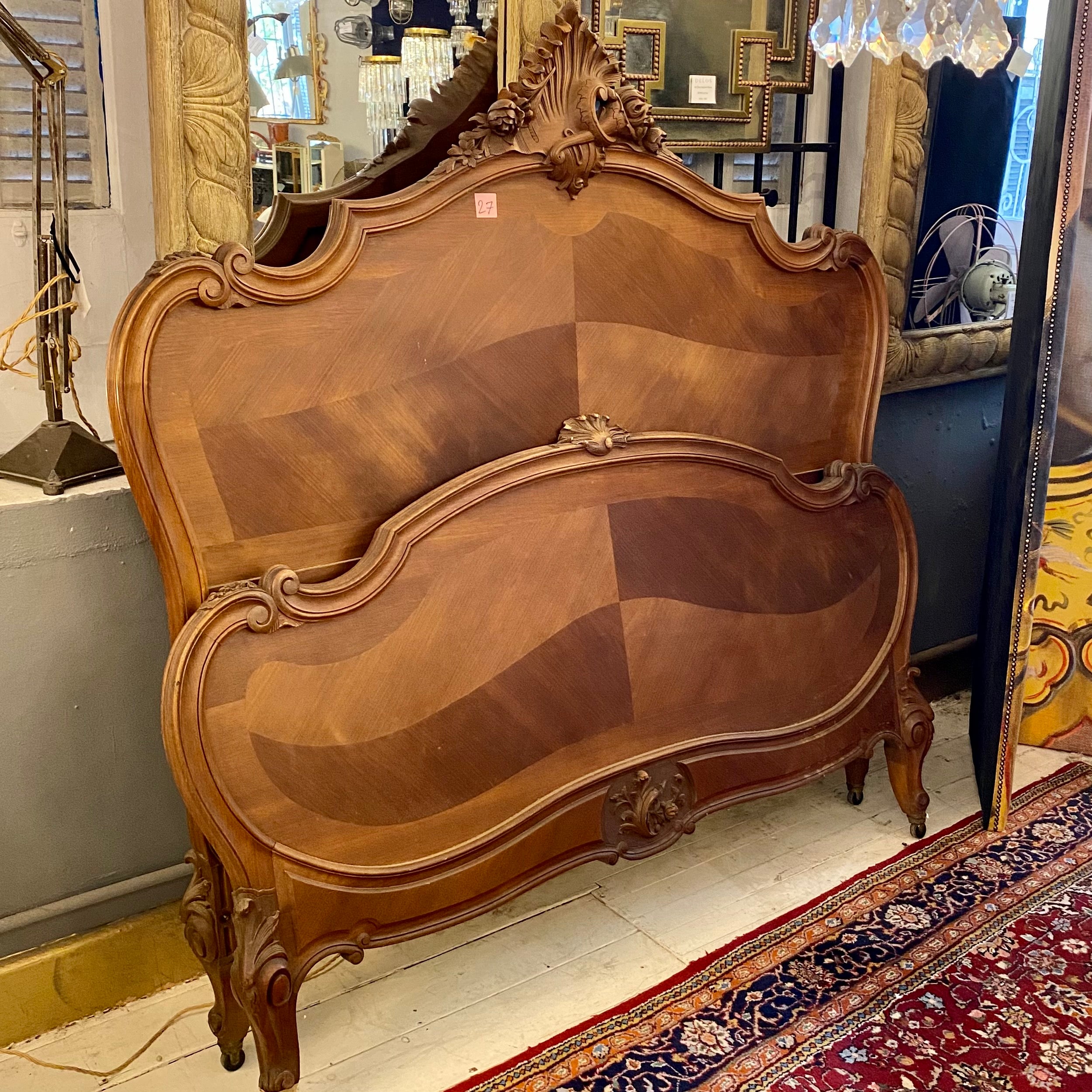Antique French Mahogany Bed - double