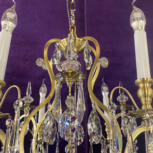 Beautiful Italian Cage Style Chandelier with Crystals