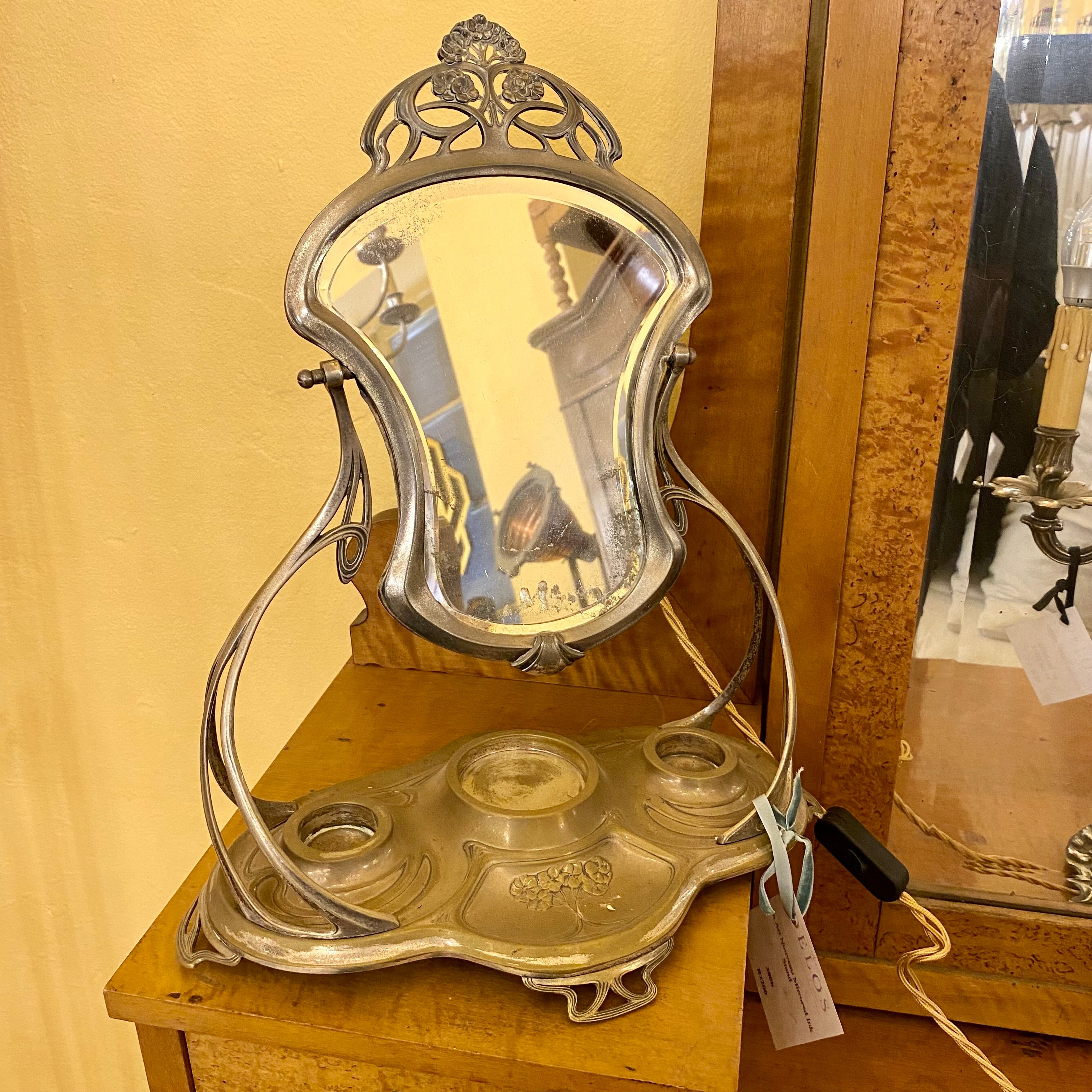 Art Nouveau Mirrored Ink Stand