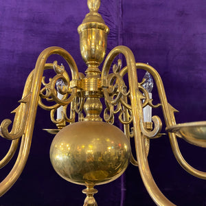 Antique Polished Brass Flemish Chandelier