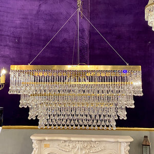 Incredible Flush Mounted Chandelier with Water Droplet Crystals