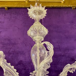 INCREDIBLE!! Clear Glass Antique Murano Chandelier