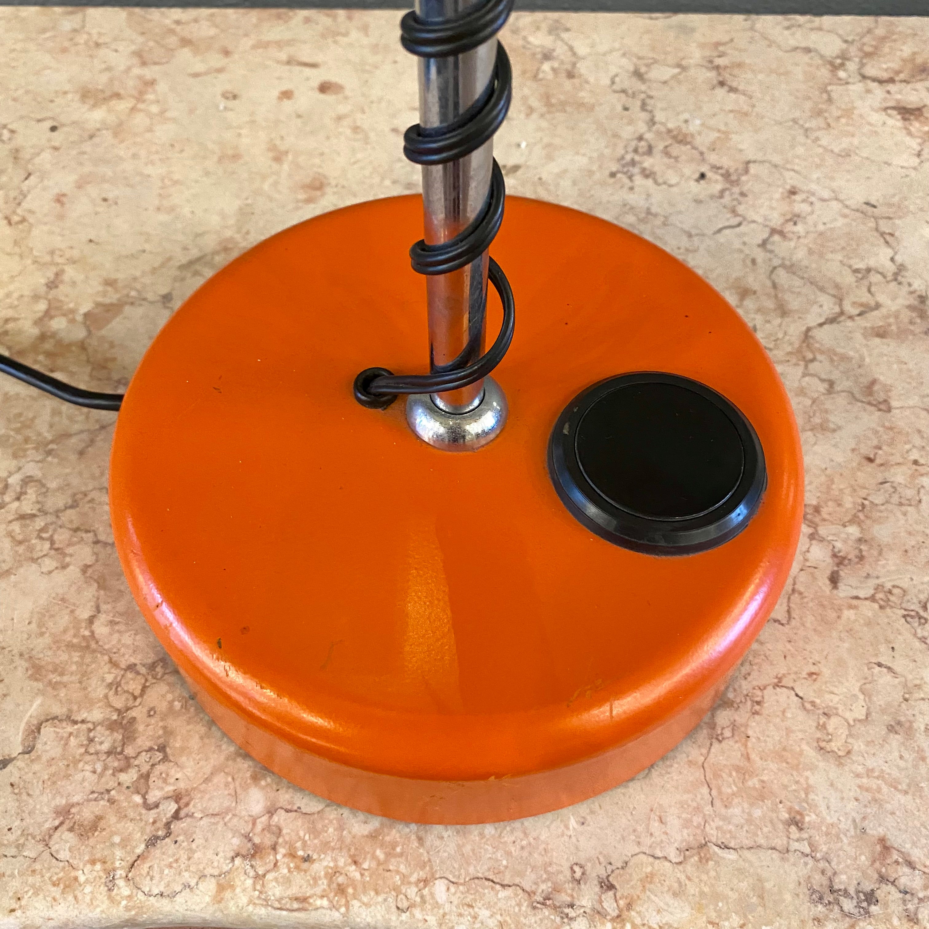 Orange Mid Century Chrome Desk Lamp