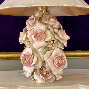 Delicate Porcelain Rose Lamp Base