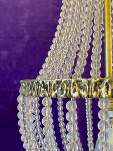 Hand Made Crystal and Brass Neoclassical Chandelier