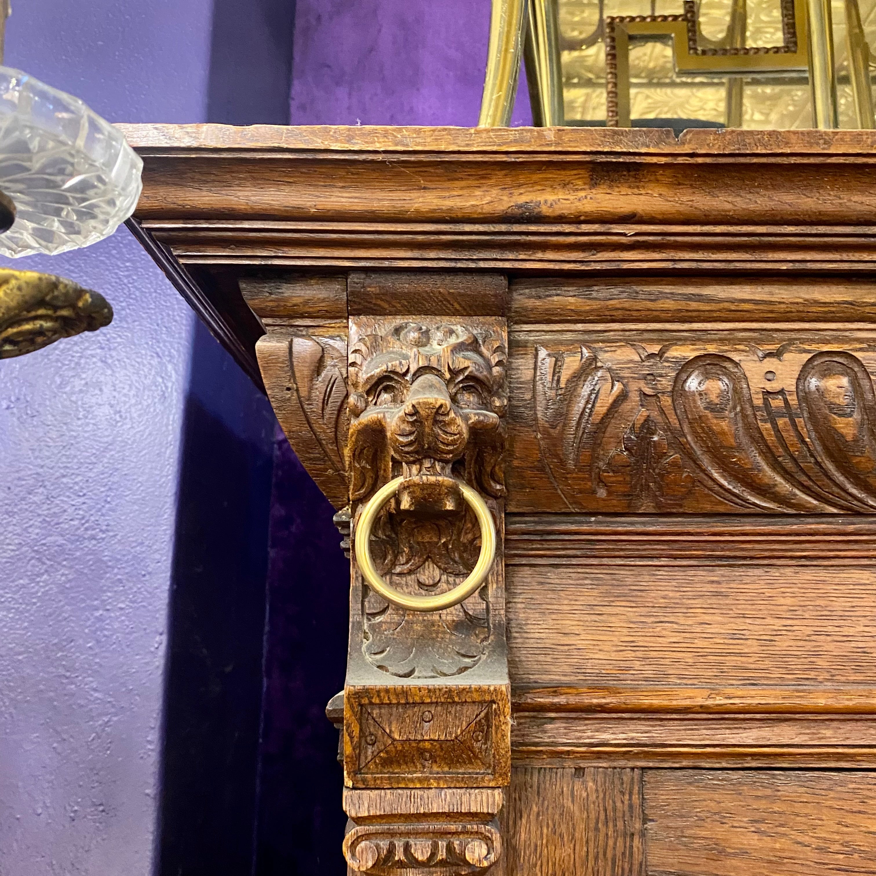 Antique Oak Display Cabinet