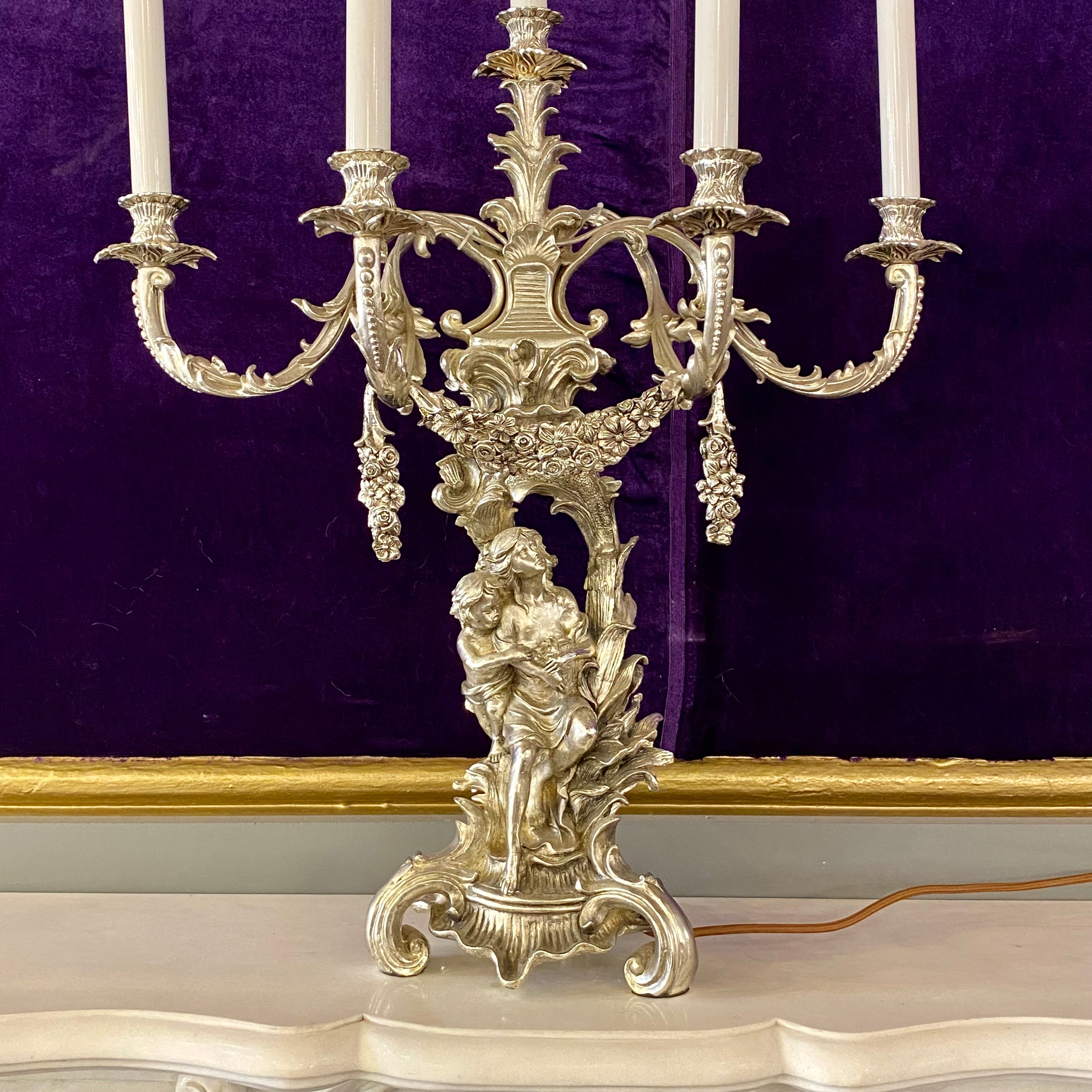 Large Silver Plated Table Candelabra