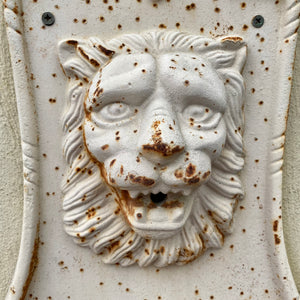 Rusted White Lion's Head Cast Iron Water Feature