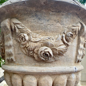 Elegant Bluestone Urn on Plinth (Pair)