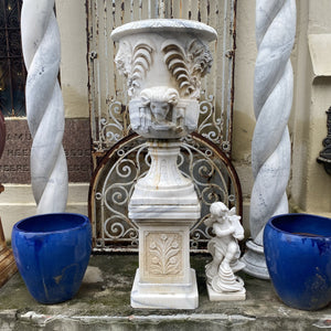 Carved White Marble Plinths