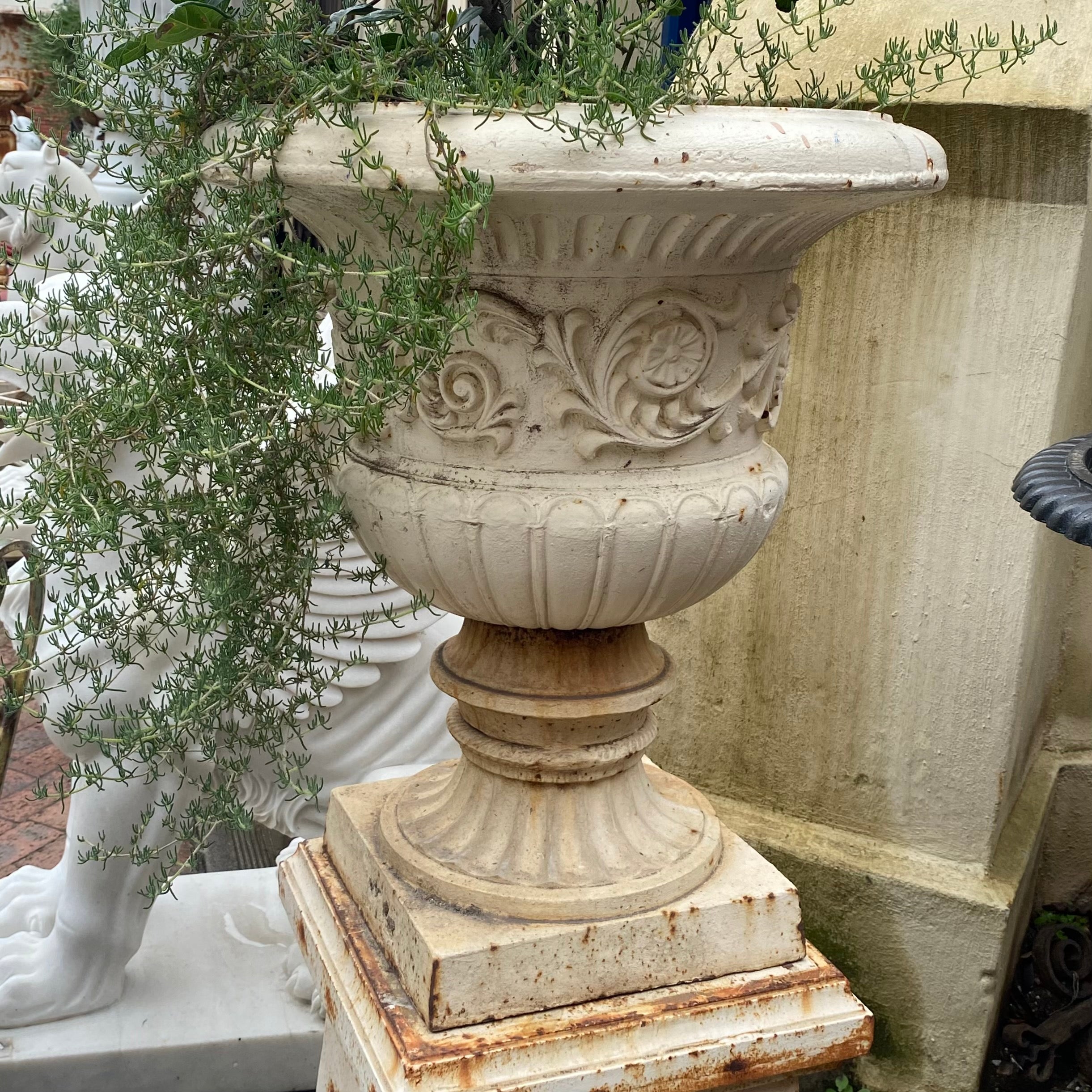 Small Ornate Cast Iron Urn