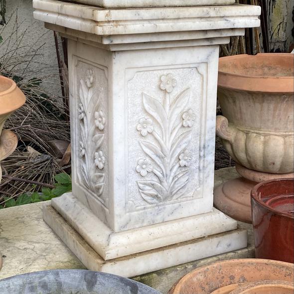 Unusual White Marble Urn with Ram Heads