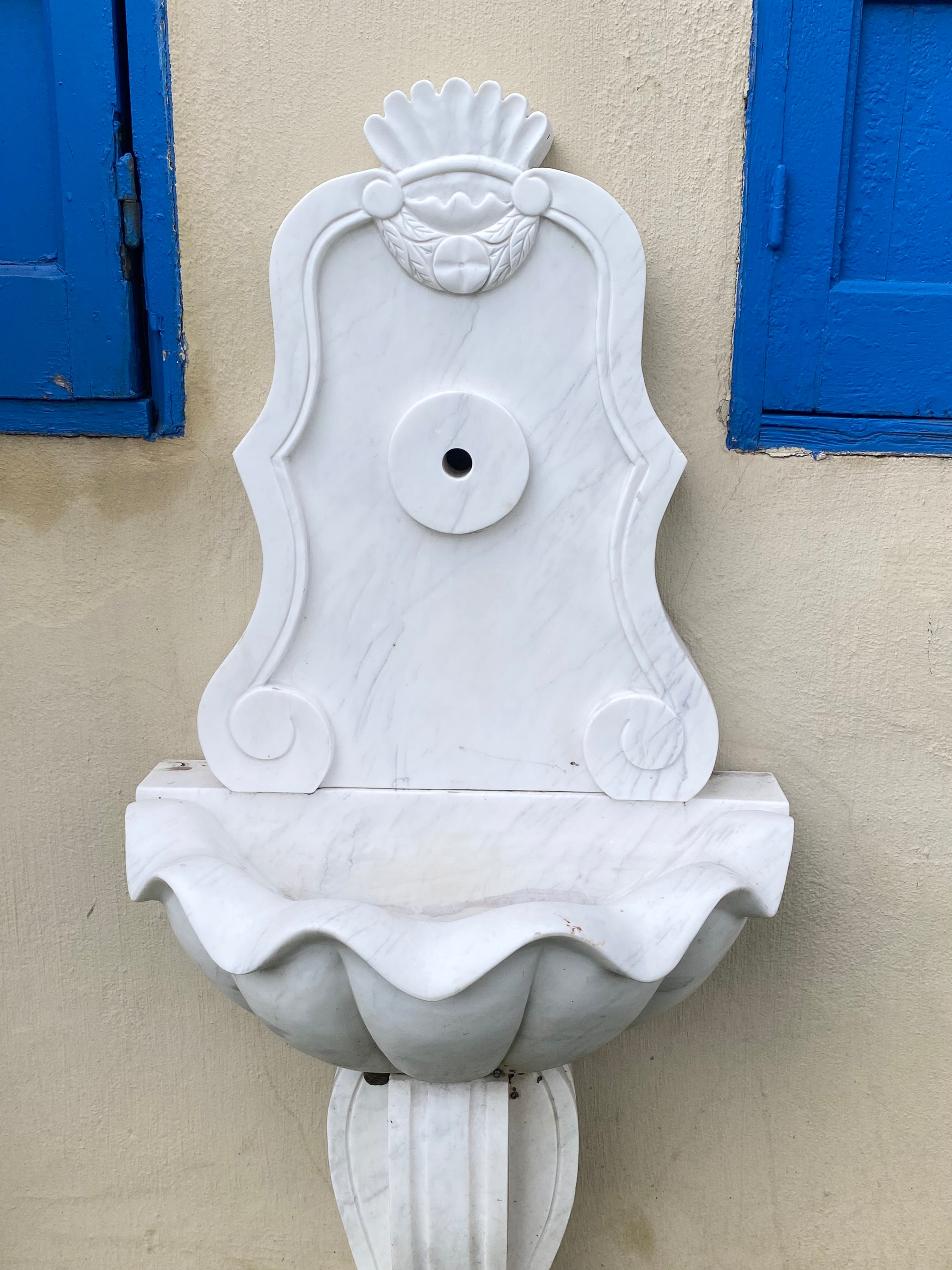 White Marble Wall Mounted Water Feature