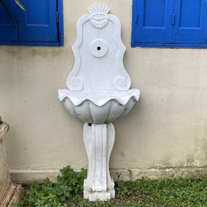 White Marble Wall Mounted Water Feature