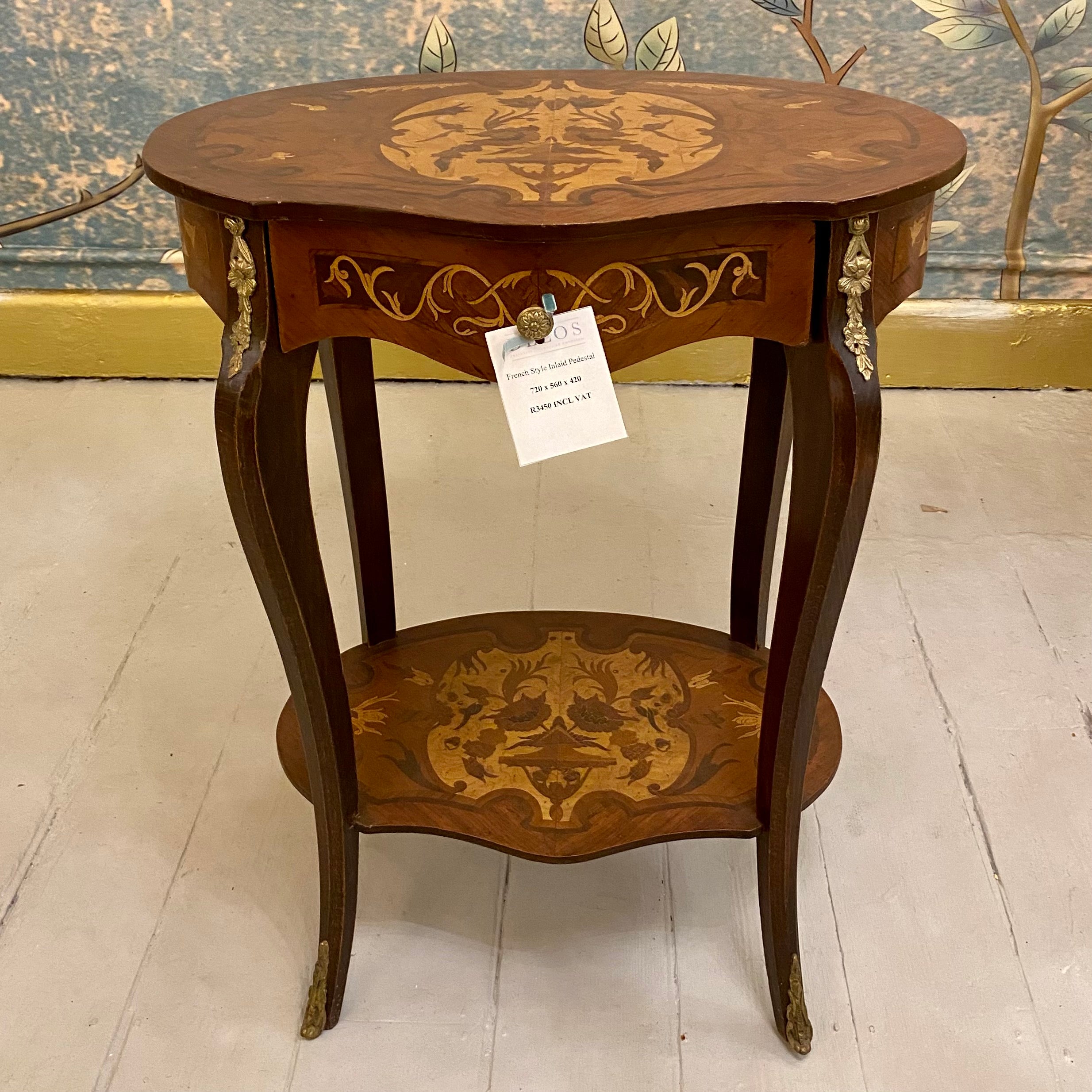 French Style Inlaid Pedestal - SOLD