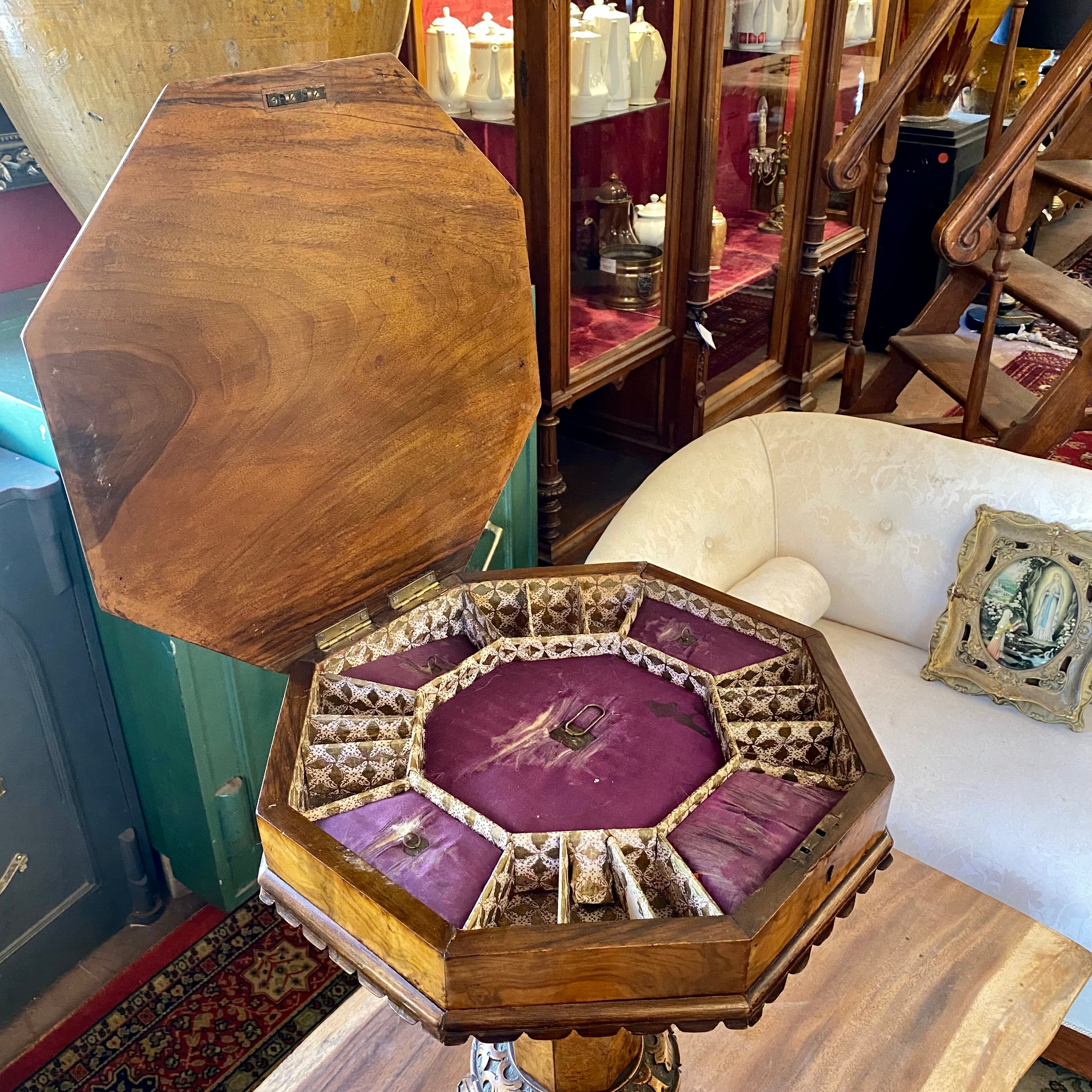 Victorian Walnut Needlework Table - SOLD