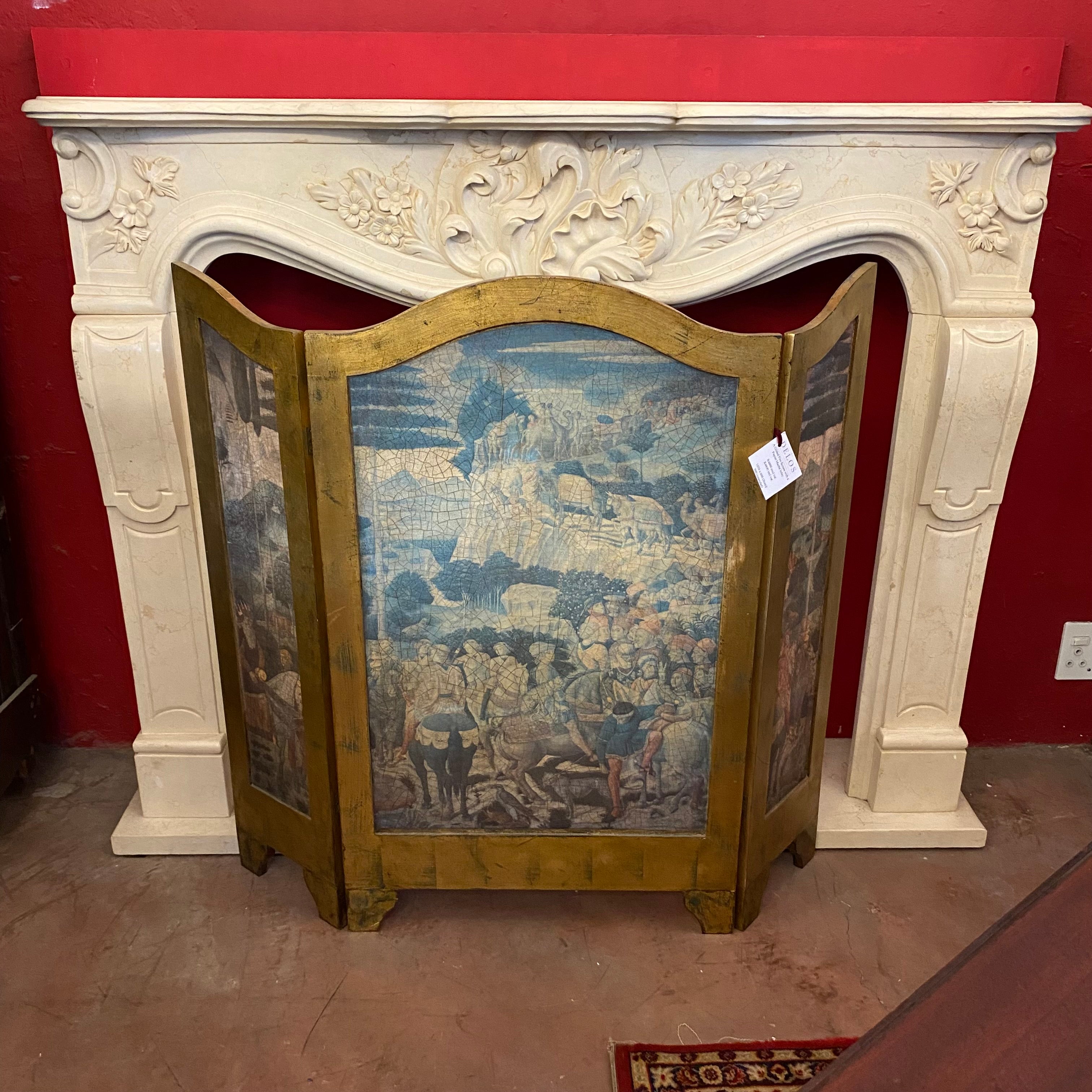 Gilded Fire Screen with a Papier Maché Inlay
