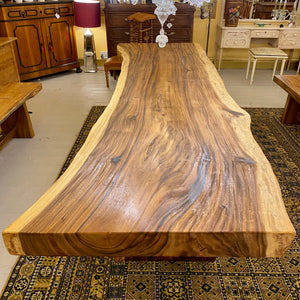 Large White Cedar Wood Dining Table