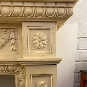 Hand Carved Creme Marble Fire Surround