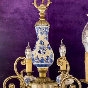 Unusual Antique Delft Chandelier - SOLD