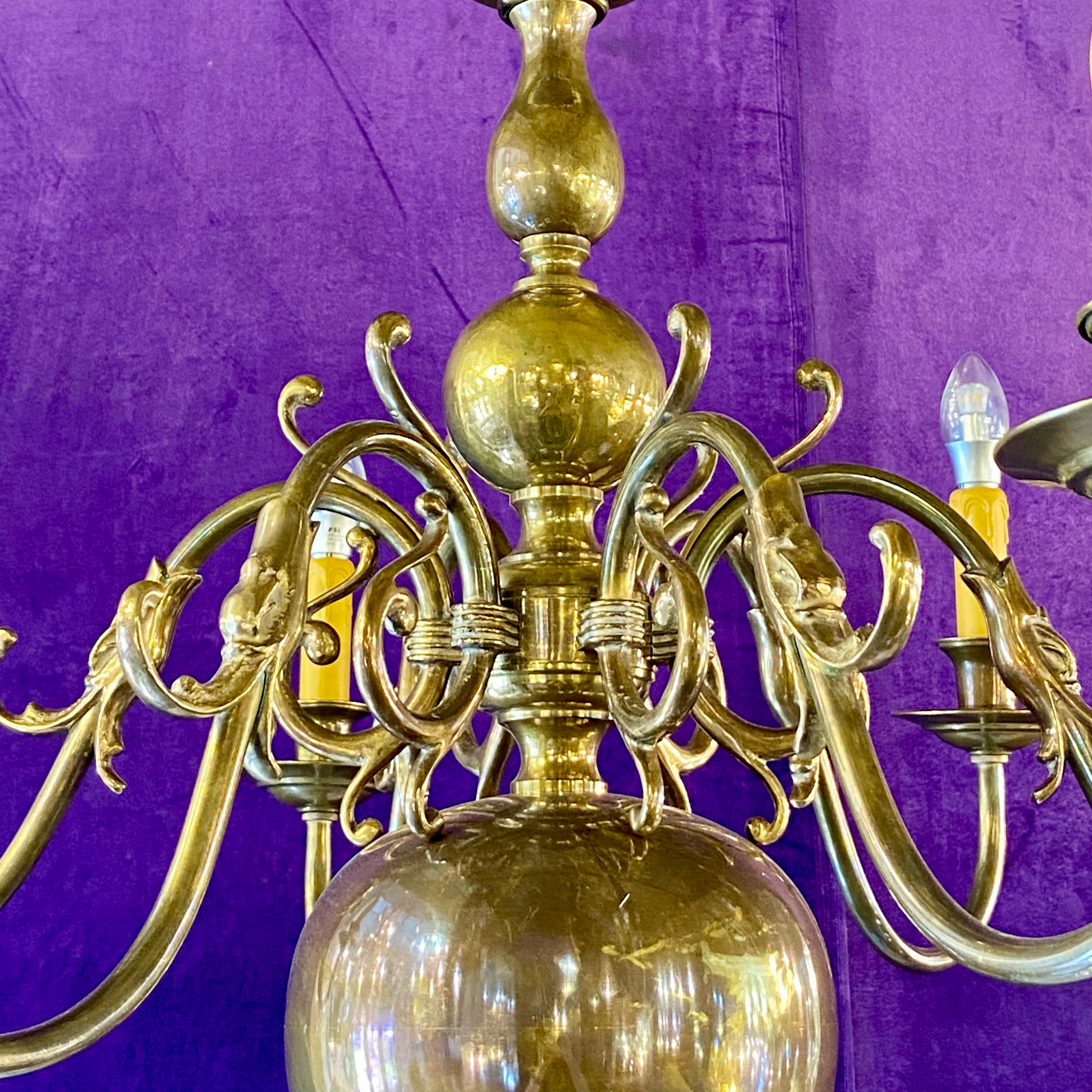 Antique Brass Flemish Chandelier