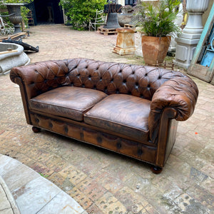 Vintage Leather Chesterfield 2 Seater Sofa