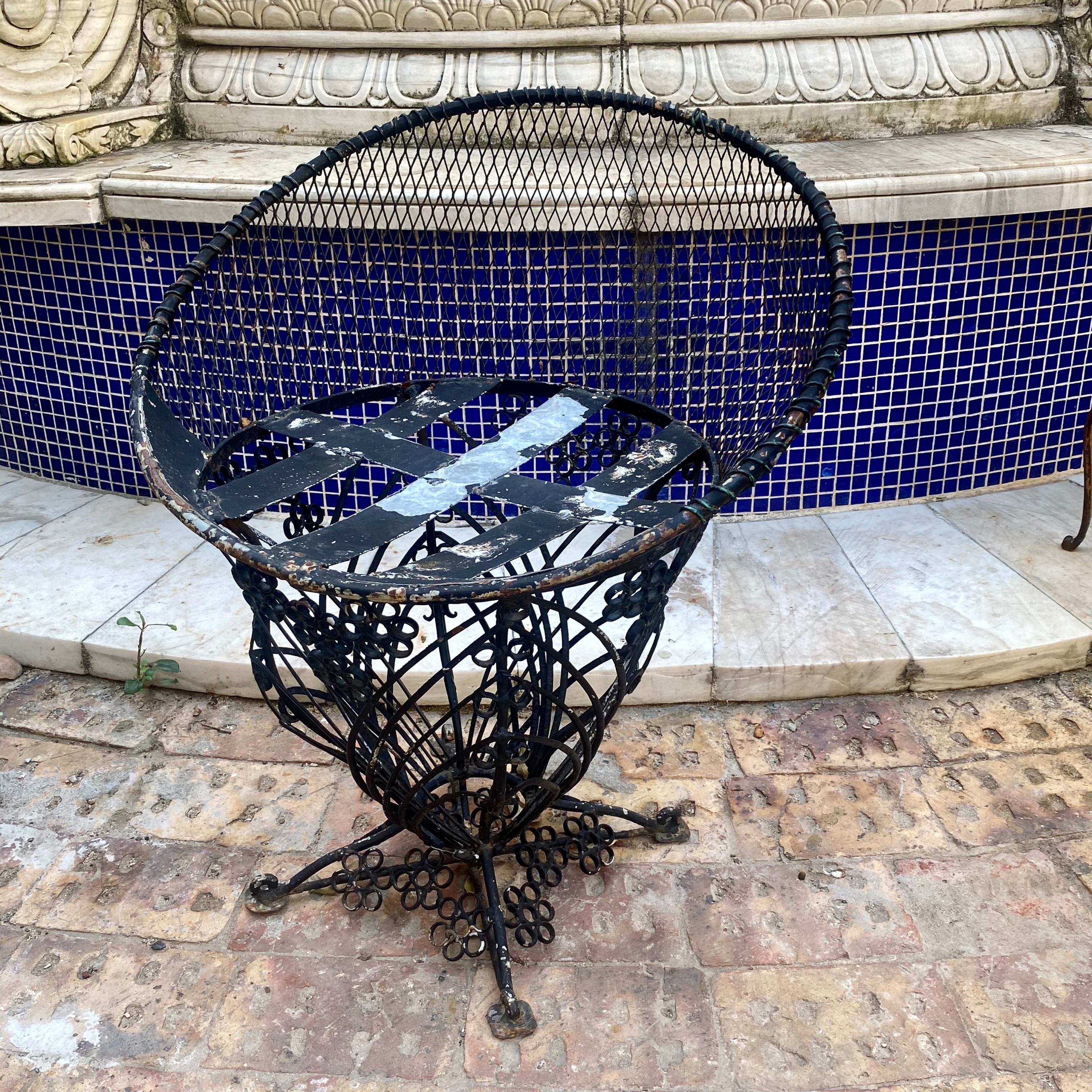 Wrought Iron Tub Chair - SOLD