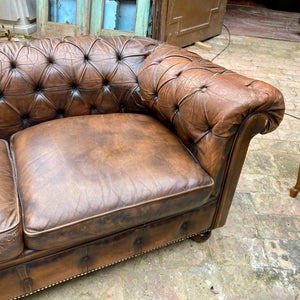 Vintage Leather Chesterfield 2 Seater Sofa