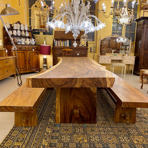 Large White Cedar Wood Dining Table