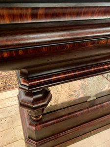 Early 20th Century Mahogany Bar with Marble Top & Detailed Mirror - SOLD