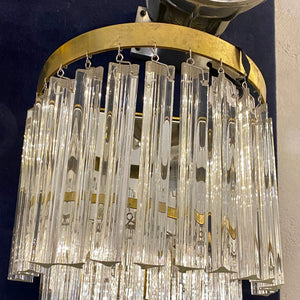 Swedish Crystal & Brass Waterfall Wall Sconce - SOLD