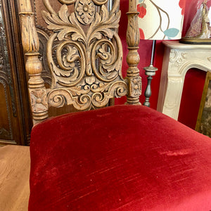 Pair of 19th Century Carved Oak Dining Chairs