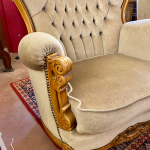 A Deep Button Walnut Armchair