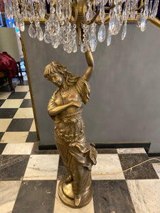 Antique Standing Chandelier in the Form of A Lady's Figure