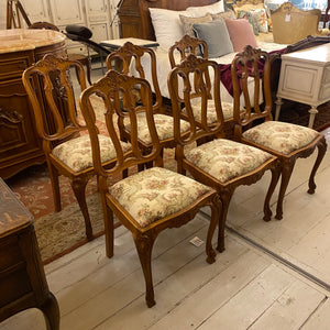 Antique French Oak Dining Chairs (Six)