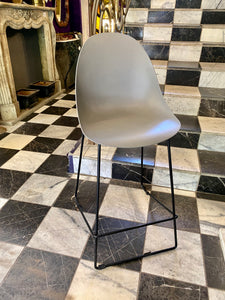 Modern Grey Bar Stools with Steel Legs