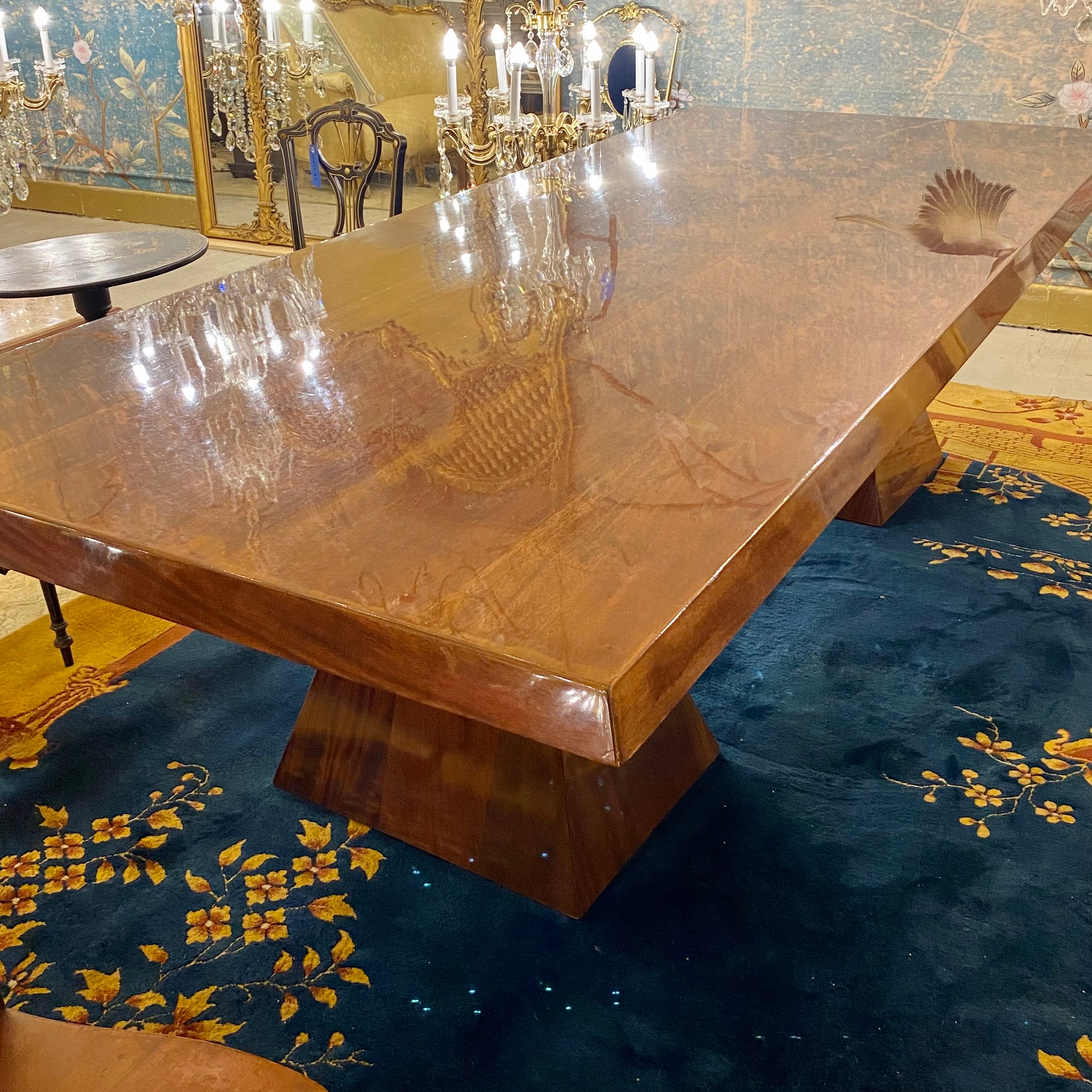 French Polished Mid Century Dining Table - SOLD